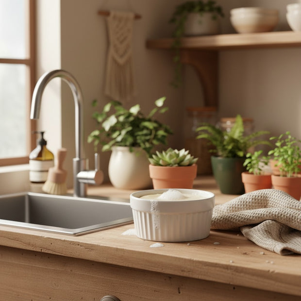 Zero Waste Dish Soap Bar + Ceramic Ramekin