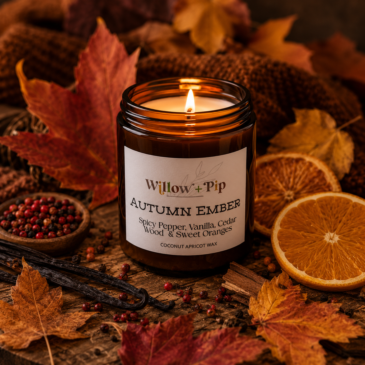 Autumn Ember - Coconut Apricot Wax Candle