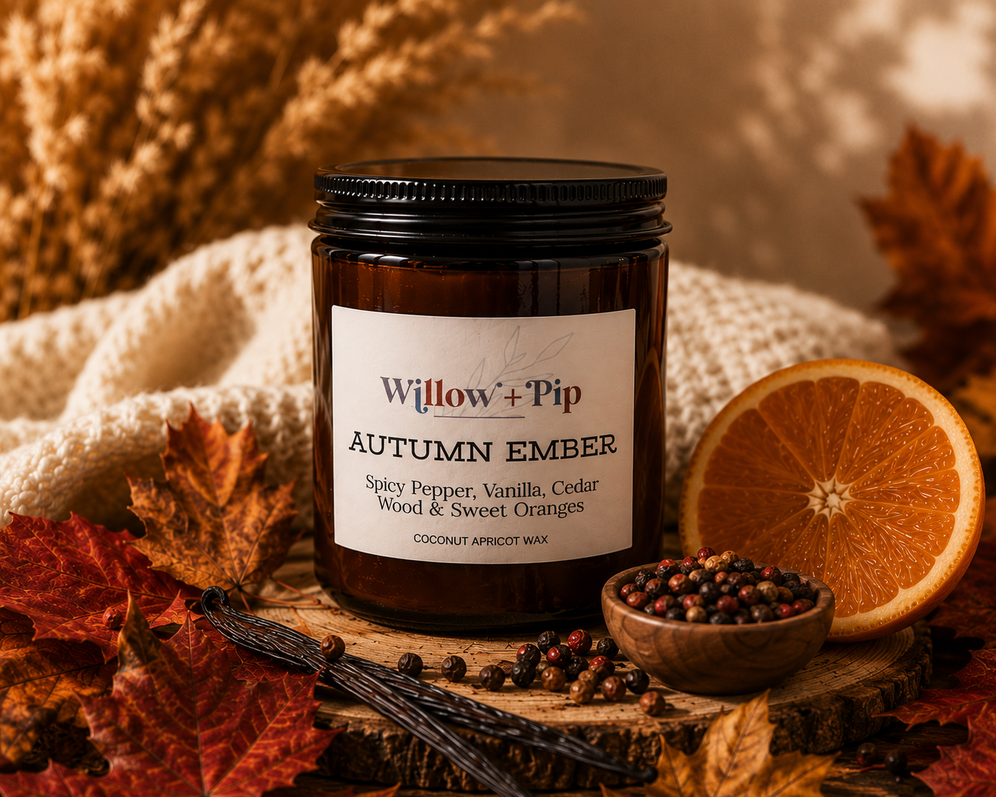 Autumn Ember - Coconut Apricot Wax Candle