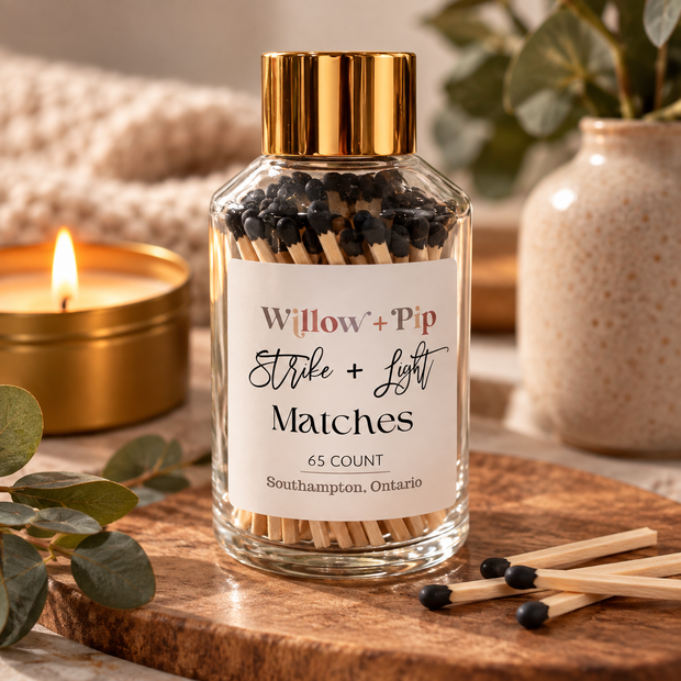 Strike + Light | Decorative Matches in Glass Jar – 65 Count