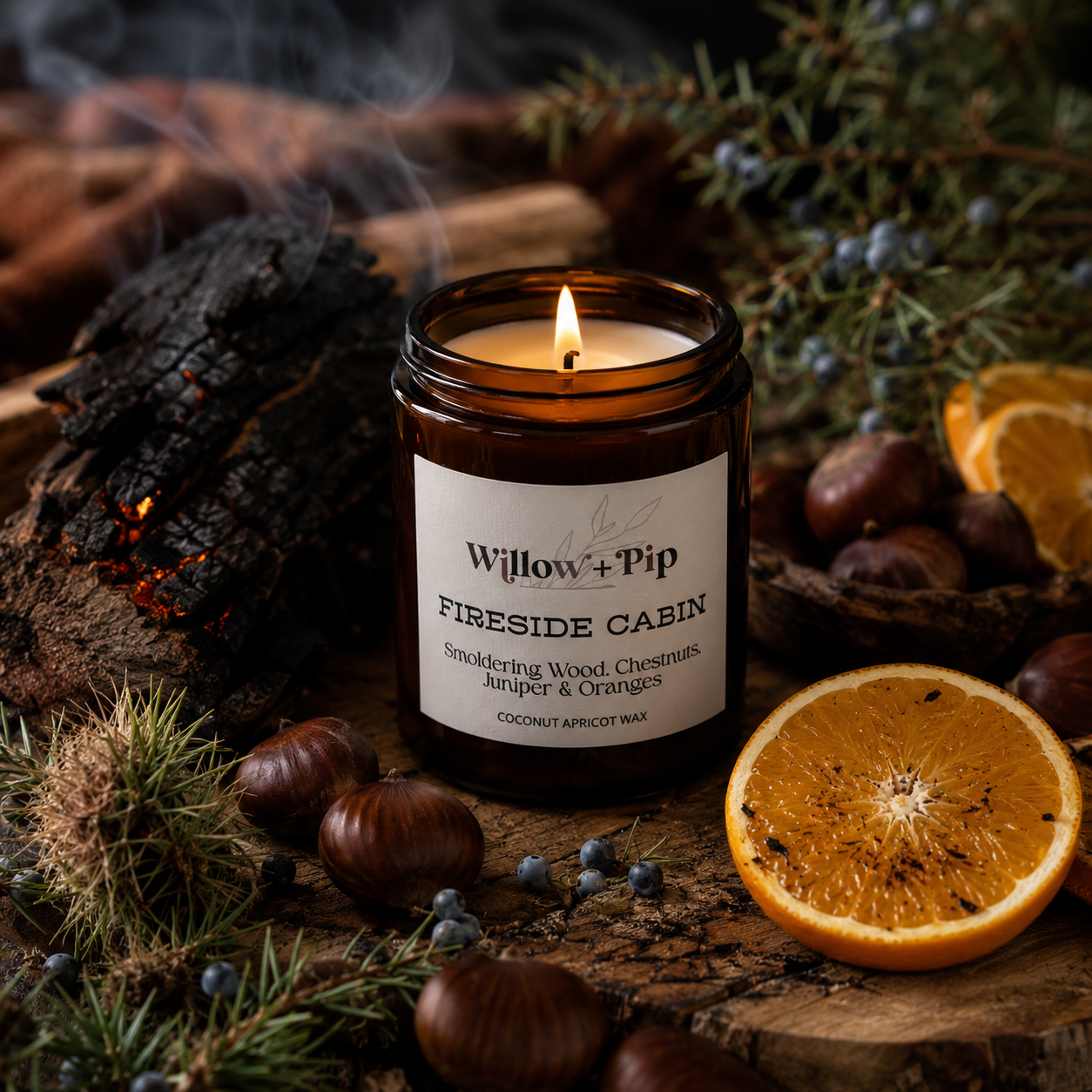 Fireside Cabin - Coconut Apricot Wax Candle