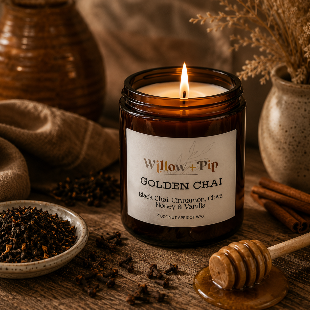 Golden Chai - Coconut Apricot Wax Candle