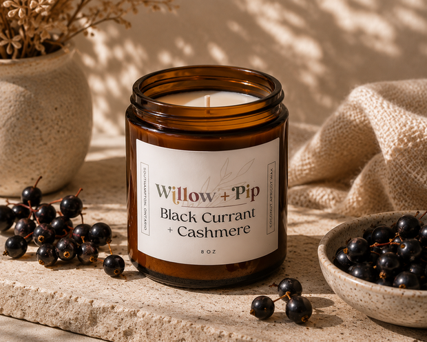 Black Currant and Cashmere - Coconut Apricot Wax Candle