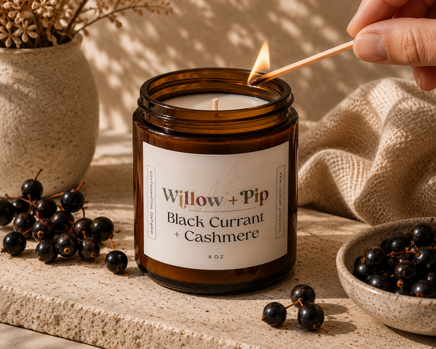 Black Currant and Cashmere - Coconut Apricot Wax Candle