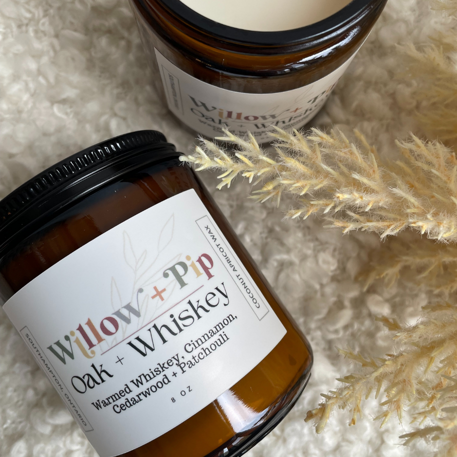 Oak and Whiskey - Coconut Apricot Wax Candle