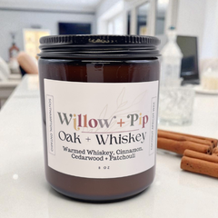 Oak and Whiskey - Coconut Apricot Wax Candle