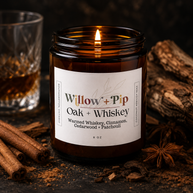 Oak + Whiskey - Coconut Apricot Wax Candle
