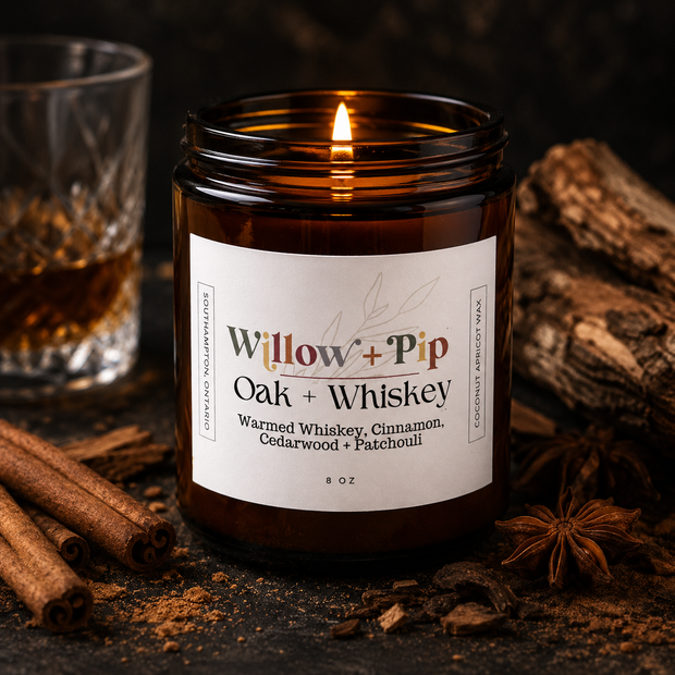 Oak and Whiskey - Coconut Apricot Wax Candle