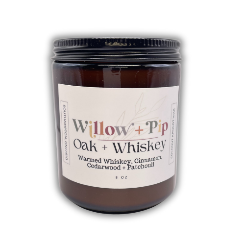 Oak + Whiskey | 8 Ounce Coconut Apricot Wax Candles | Toxin-Free