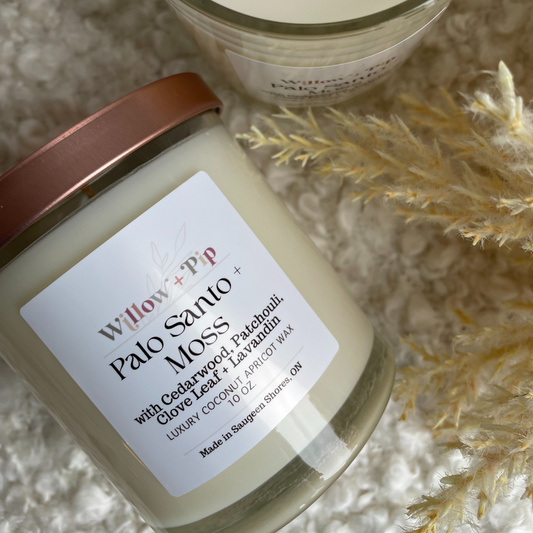 Palo Santo + Moss | 10 Ounce Coconut Apricot Wax Candles | Toxin-Free (Copy) (Copy) (Copy)