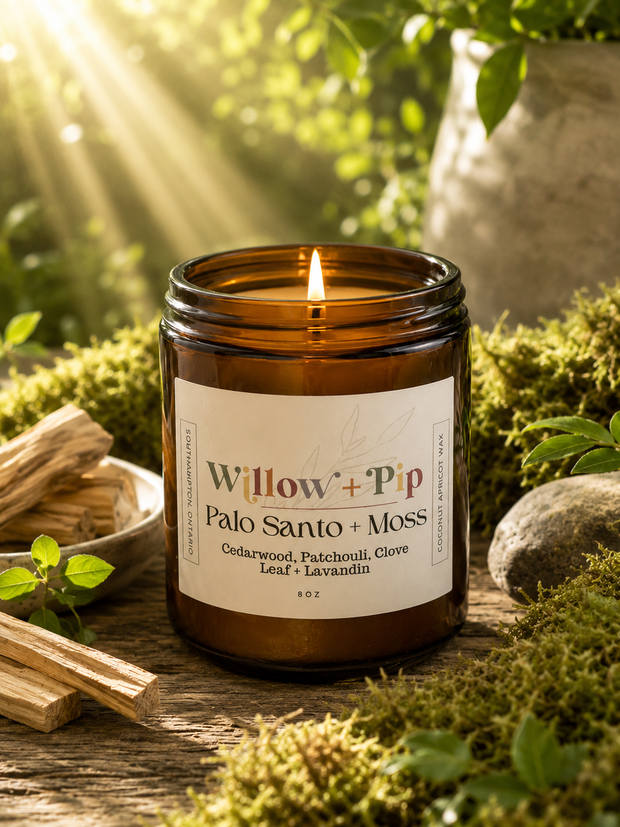 Palo Santo and Moss - Coconut Apricot Wax Candle