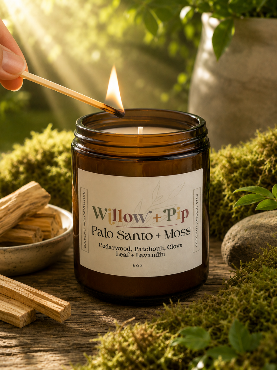 Palo Santo and Moss - Coconut Apricot Wax Candle