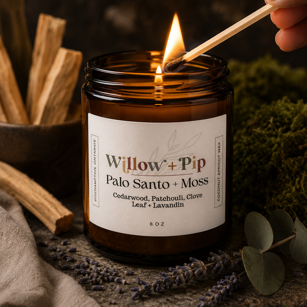 Palo Santo and Moss - Coconut Apricot Wax Candle