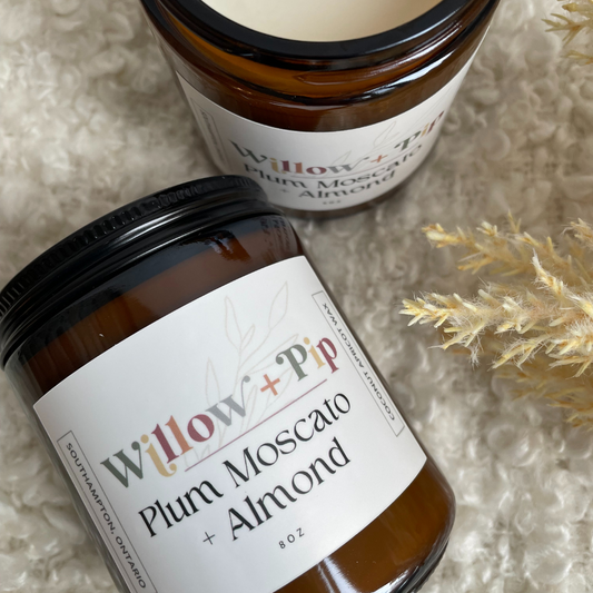 Plum Moscato + Almond | 8 Ounce Coconut Apricot Wax Candles | Toxin-Free (Copy) (Copy) (Copy) (Copy)