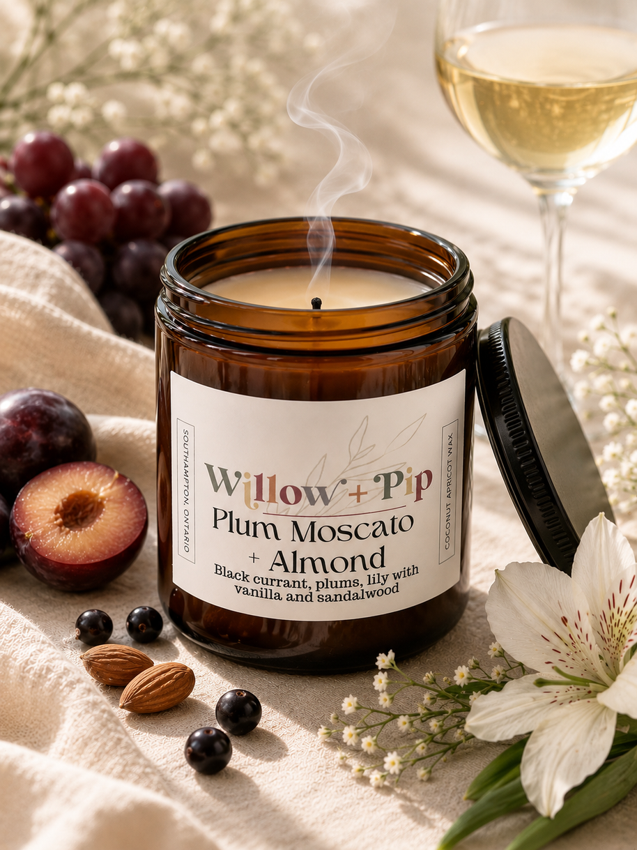 Plum Moscato and Almond - Coconut Apricot Wax Candle