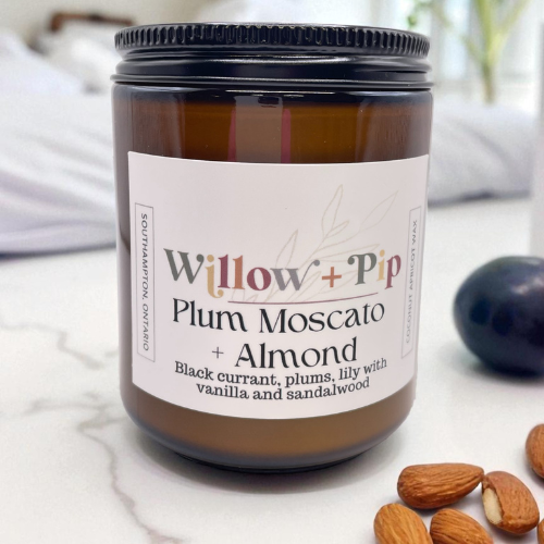 Plum Moscato and Almond - Coconut Apricot Wax Candle