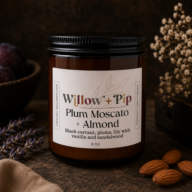 Plum Moscato and Almond - Coconut Apricot Wax Candle