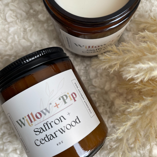 Saffron + Cedarwood | 8 Ounce Coconut Apricot Wax Candles | Toxin-Free (Copy)