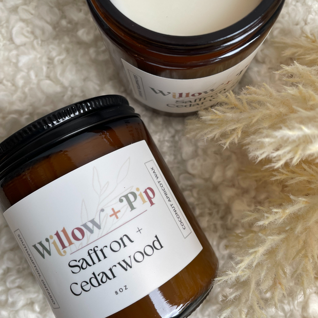 Saffron and Cedarwood - Coconut Apricot Wax Candle