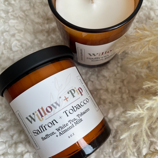 Saffron + Tabacco | 8 Ounce Coconut Apricot Wax Candles | Toxin-Free (Copy) (Copy) (Copy) (Copy) (Copy)