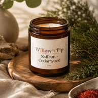 Saffron and Cedarwood - Coconut Apricot Wax Candle