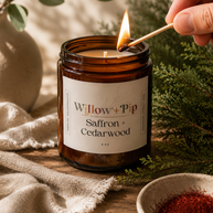 Saffron and Cedarwood - Coconut Apricot Wax Candle