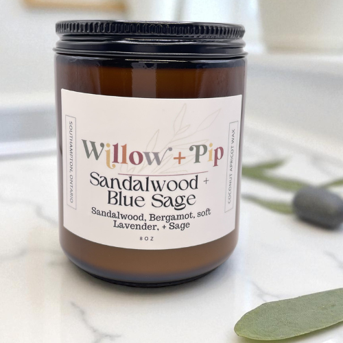 Sandalwood and Blue Sage - Coconut Apricot Wax Candle