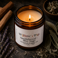 Sandalwood and Blue Sage - Coconut Apricot Wax Candle