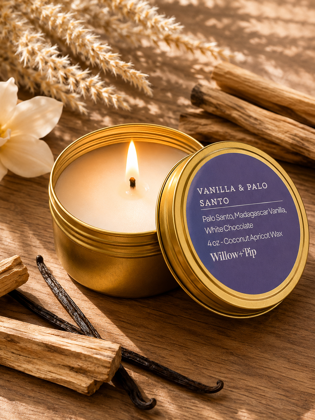 Vanilla & Palo Santo - Travel Tin Candle