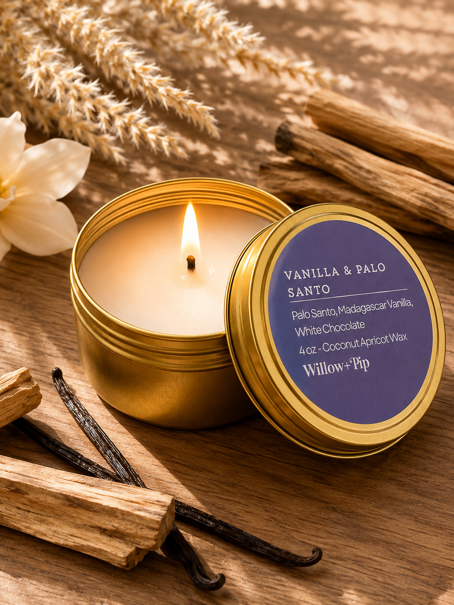 Vanilla & Palo Santo - Travel Tin Candle