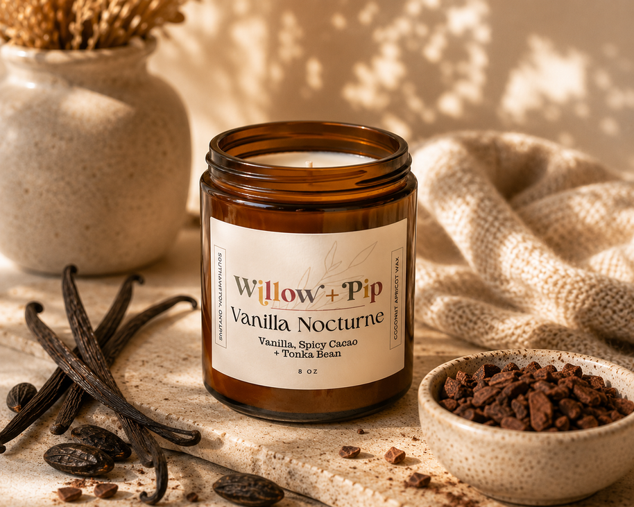 Vanilla Nocturne- Coconut Apricot Wax Candle