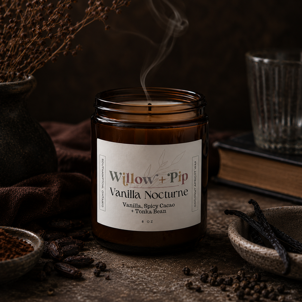 Vanilla Nocturne- Coconut Apricot Wax Candle
