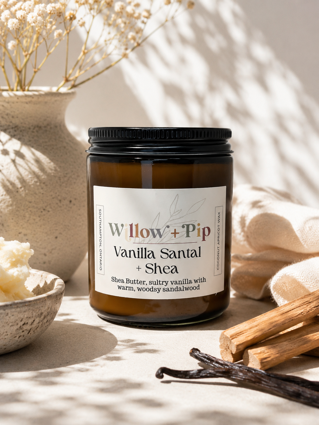 Vanilla Santal and Shea - Coconut Apricot Wax Candle
