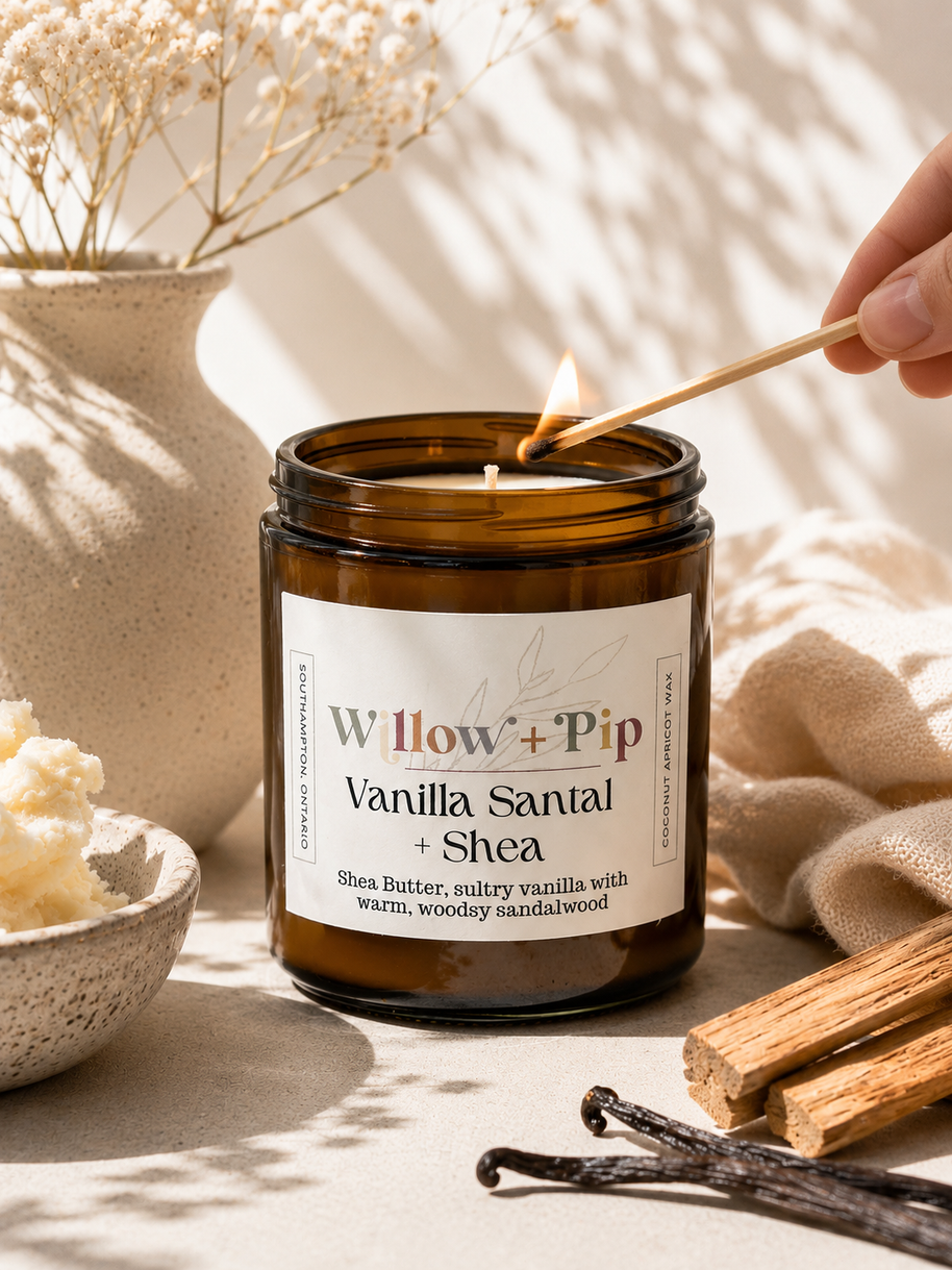 Vanilla Santal and Shea - Coconut Apricot Wax Candle
